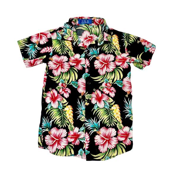 SSLR Floral Hawaiian Print Shirt Size 6/7 - Picture 1 of 7